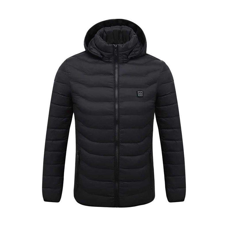 Ergonable Heated Jacket | The ultimate heated jacket: Carbon fiber-infused, lightweight, waterproof, and so much more... (Black Jacket Front Image)